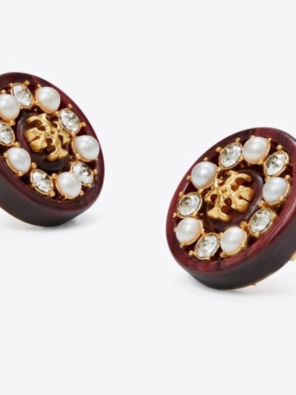 NWOT Tory Burch Roxanne Small Button Stud Earrings - Picture 3 of 7